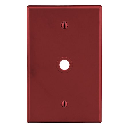Hubbell Wiring Device-Kellems Wallplate, 1-Gang, .406" Opening, Box Mount, Red P11R